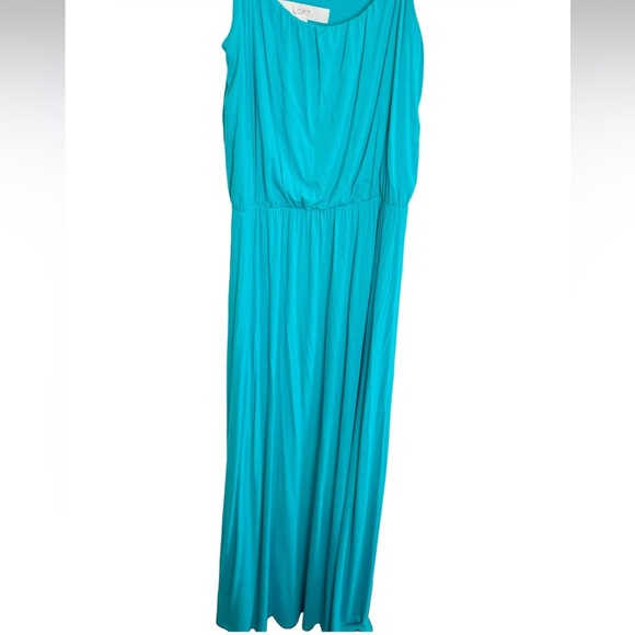 LOFT Turquoise Sleeveless Maxi Dress - Picture 9 of 14
